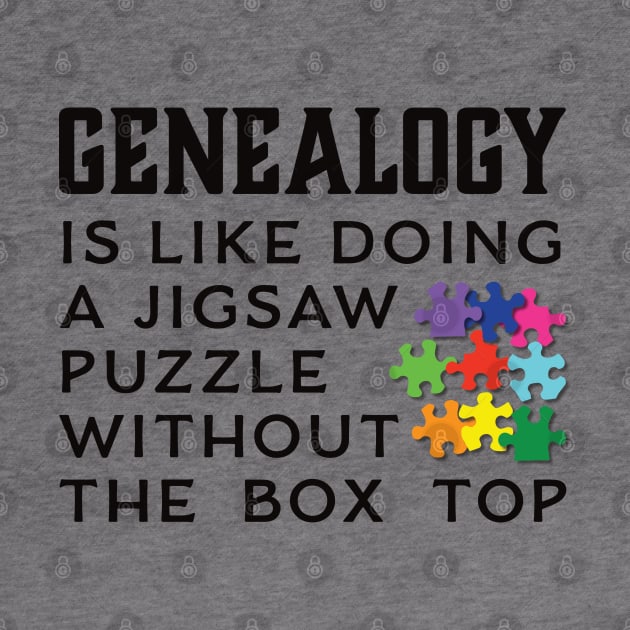 Genealogy Is Like Doing A Jigsaw Puzzle Without the Box Top by DPattonPD